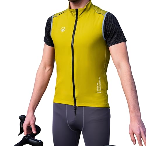 IMPALAPRO Fahrradweste Herren Softshell Winddichte und Atmungsaktive Radweste Herren für Rennrad & MTB – Ultraleichte Fahrrad Weste Herren mit Reflektoren & Taschen (S, Olivgrün) von IMPALAPRO