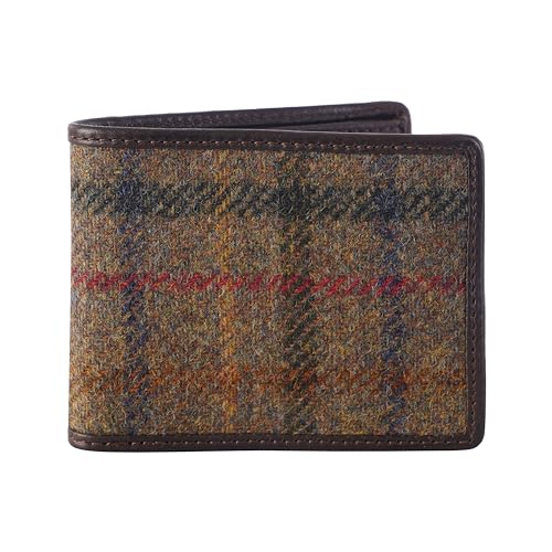 IMPERIAL STUDIOS Herren-Geldbörse Abraham Moon aus Wolle und Leder, exklusiv von The Manor Born Bifold Wallet Kartenfächer und Ausweisfenster, stilvoll als Geschenk, braun, 4.3, Modern von IMPERIAL STUDIOS