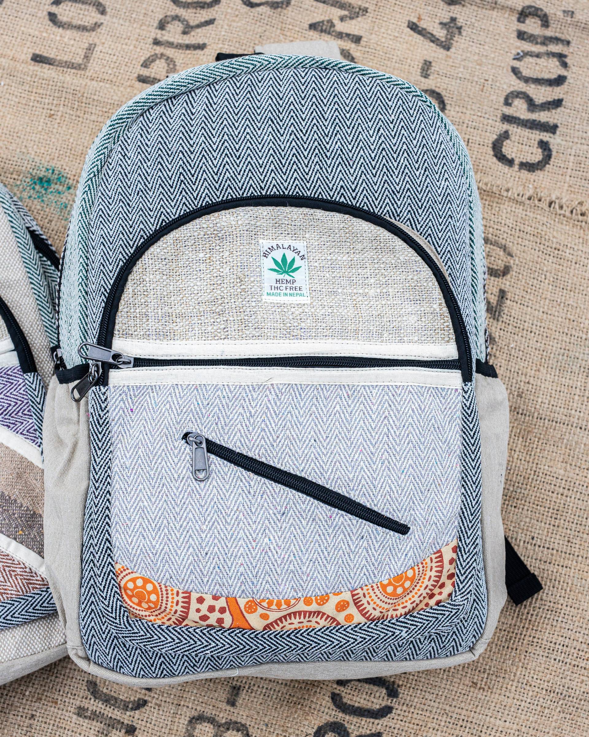 Himalaya Hanf Rucksack | Handgemachte Umweltfreundliche Vegane Reise Festival Turnbeutel Schul-Laptop Hippie Boho Wandern von IMPERIALHEMPCO