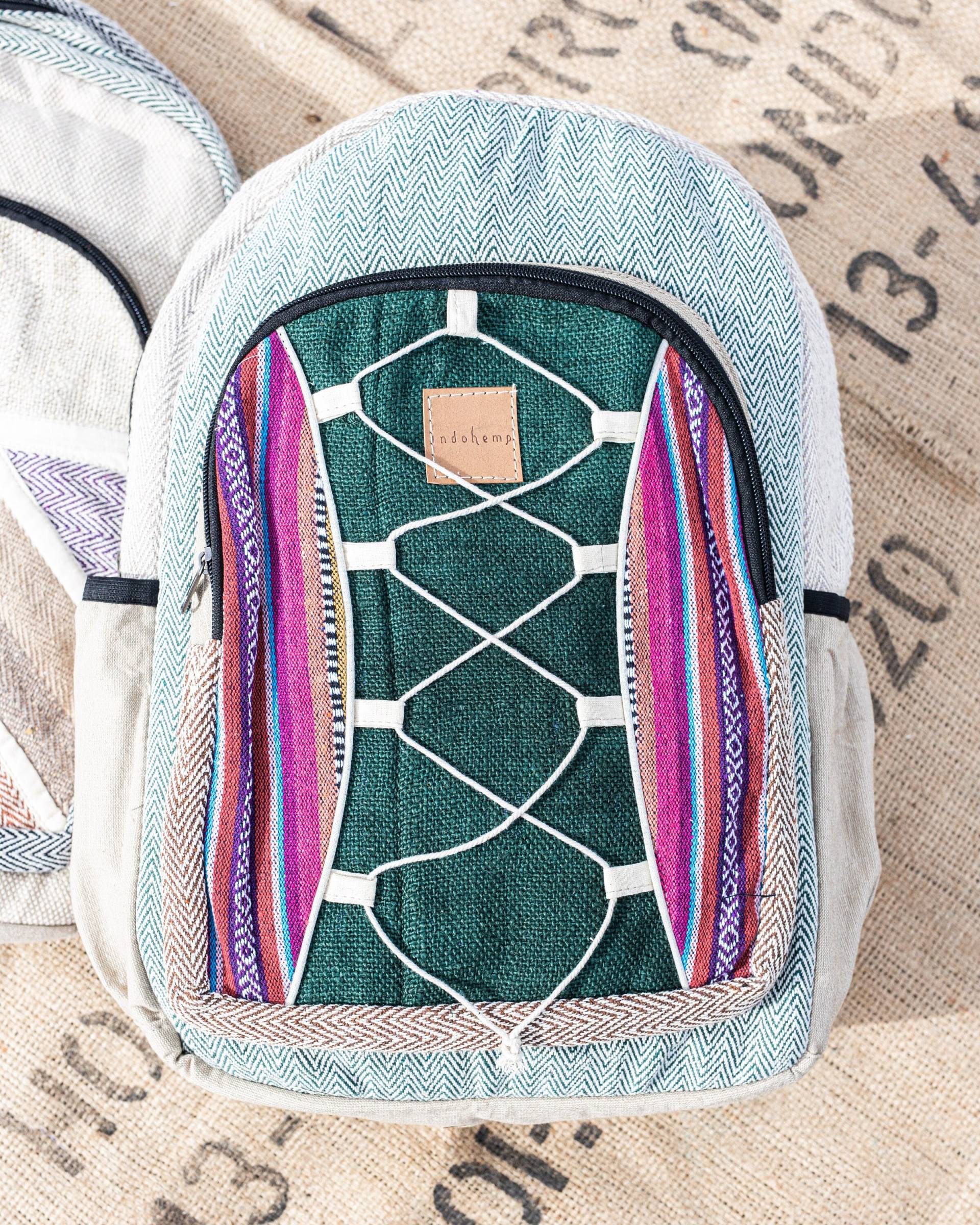 Himalaya Hanf Rucksack | Handgemachte Umweltfreundliche Vegane Reise Festival Turnbeutel Schul-Laptop Hippie Boho Wandern von IMPERIALHEMPCO