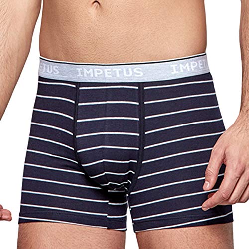 IMPETUS Boxershorts aus zertifizierter Bio-Baumwolle, Marineblau/weiße Streifen, Medium von IMPETUS