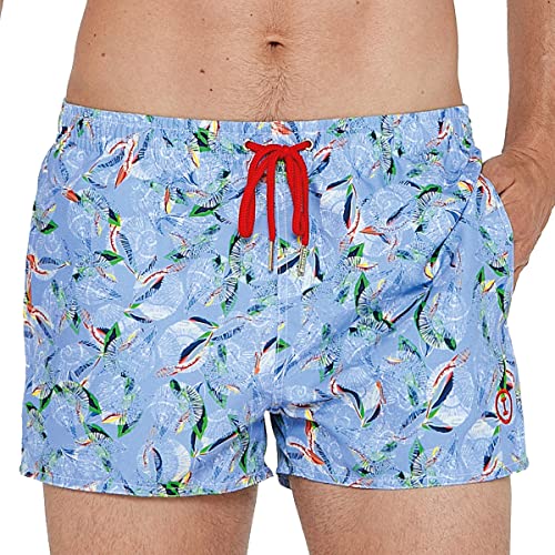 Impetus Beachwear – kurze Badeshorts für Herren, bedruckt, Bandol, Blau, blau, XL von IMPETUS