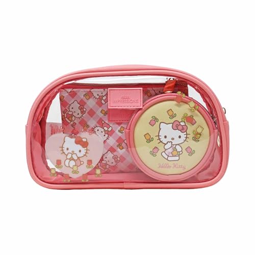 Impression Vanity Hello Kitty Make-up-Taschen-Set, 3-teilig, enthält große, mittelgroße und kleine Taschen, eine stilvolle Make-up-Organizer-Tasche mit verschachteltem Design und eine von IMPRESSIONS VANITY · COMPANY