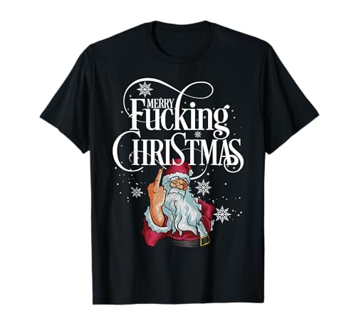 IMPURITEEZ Lustige Weihnachten Männer Frauen Merry Fucking Christmas T-Shirt Schwarz Klein EU 40/42 von IMPURITEEZ