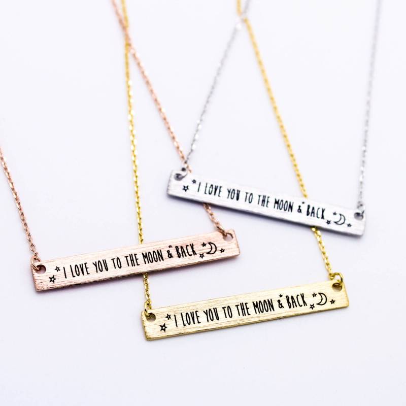 I Love You To The Moon & Back Vergoldete Halskette Liebe, Niedlich, Bezaubernd von IMSMI
