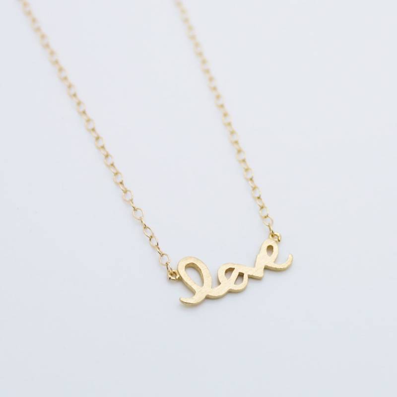 Love Anhänger Gold Filled Halskette Hübsch, Lieblich, Niedlich Schmuck, Herz Wort von IMSMI