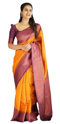 IMTRA FASHION Banarasi-Jacquard-Sari Für Damen Mit Ungenähtem Blusenteil von IMTRA FASHION