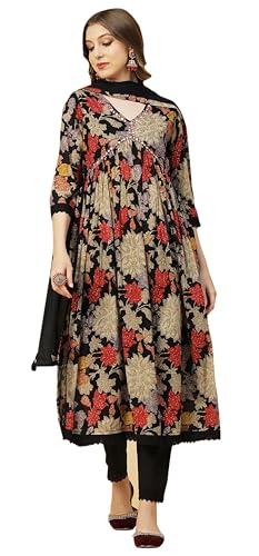 IMTRA FASHION Damen Kurti Set Im Aliya Schnitt Mit Blumenmuster Und Dupatta Viskosekleid von IMTRA FASHION