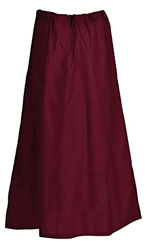 IMTRA FASHION Damen Petticoat Aus 100% Reiner Baumwolle Für Saree Unterrock Futterrock-Braun-Eine Größe von IMTRA FASHION