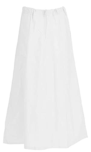 IMTRA FASHION Damen Petticoat Aus 100% Reiner Baumwolle Für Saree Unterrock Futterrock-Weiß-Eine Größe von IMTRA FASHION