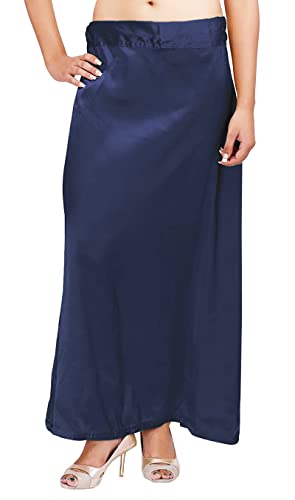 IMTRA FASHION Damen Petticoat Aus Seidensatin Für Saree, Indischer Unterrock - Blau von IMTRA FASHION