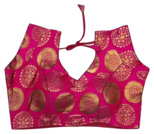 IMTRA FASHION Sari Bluse Für Damen Gewebtes Brokat Crop Top Choli Ethno Blusen von IMTRA FASHION