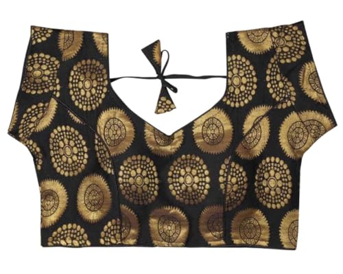 IMTRA FASHION Sari Bluse Für Damen Gewebtes Brokat Crop Top Choli Ethno Blusen von IMTRA FASHION