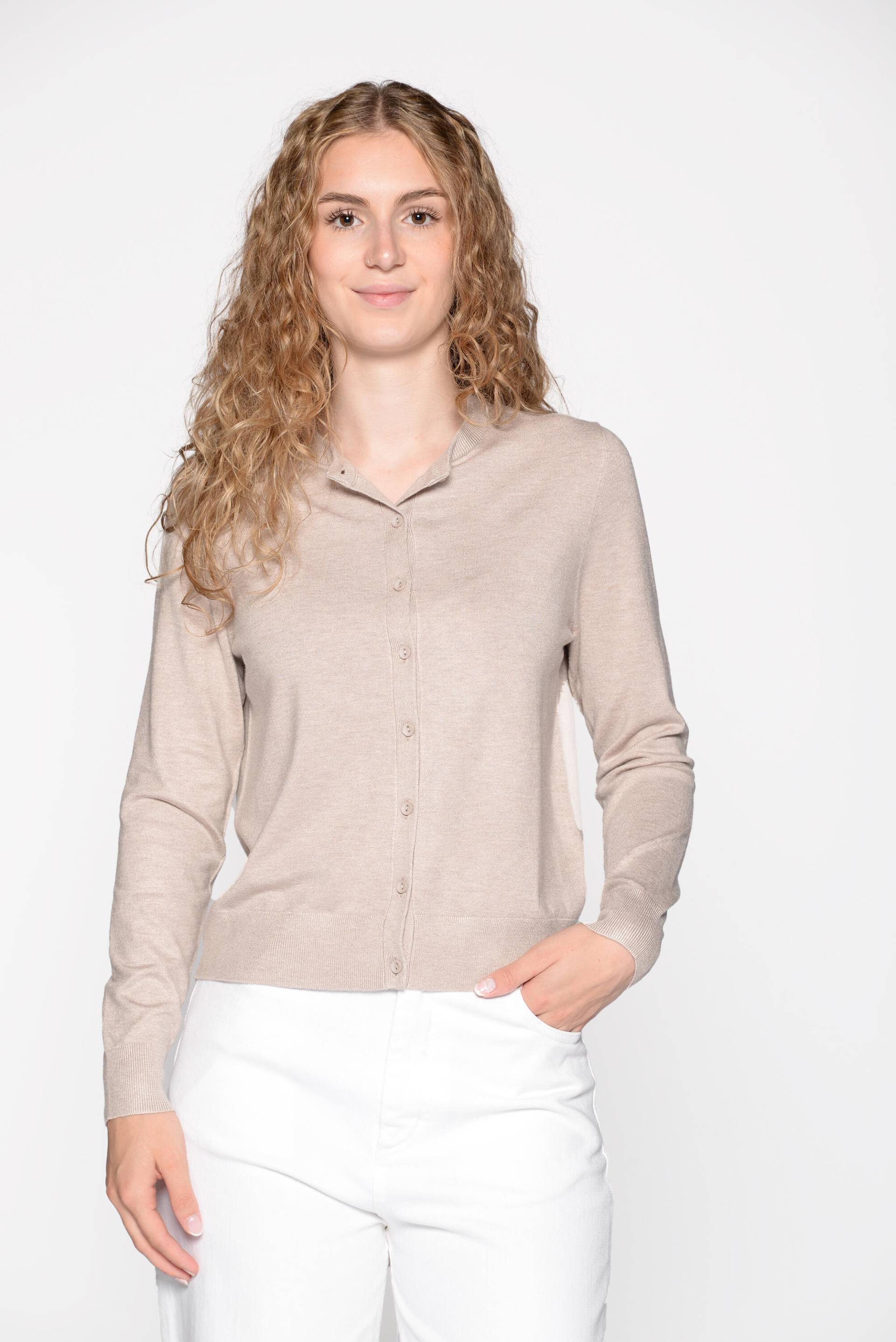 IN LINEA - Cardigan, Rundhals 202 sand mel. - Gr. - 40 von IN LINEA