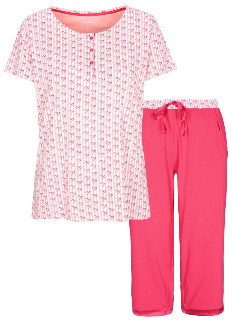 IN LINEA - Da.-Capri Pyjama pink hearts - Gr. - 42 von IN LINEA