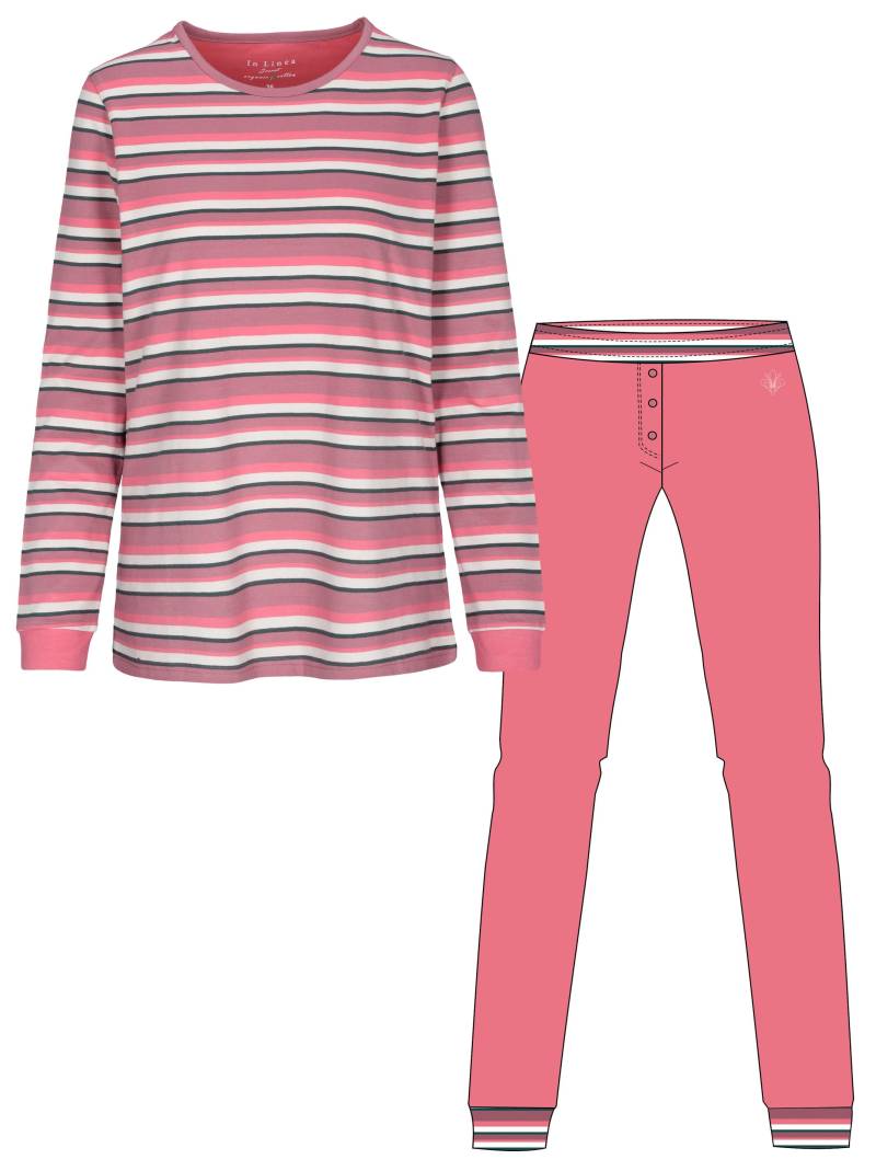 IN LINEA - Da.-Pyjama Bündchen lipstick stripe - Gr. - 46 von IN LINEA