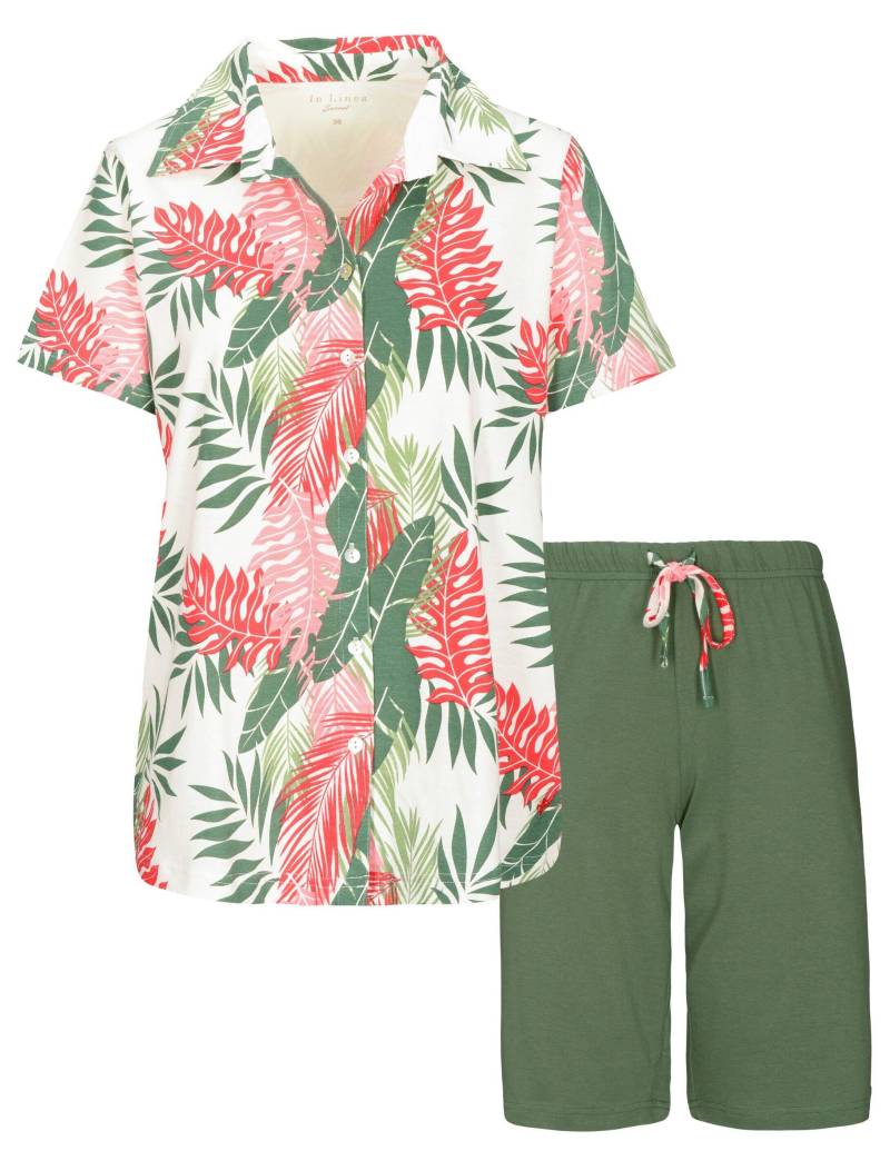 IN LINEA - Da.-Pyjama Druck print sage - Gr. - 42 von IN LINEA