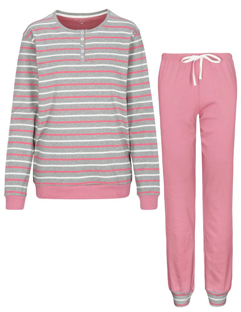 IN LINEA - Da.-Pyjama Interlock anthra stripe - Gr. - 40 von IN LINEA