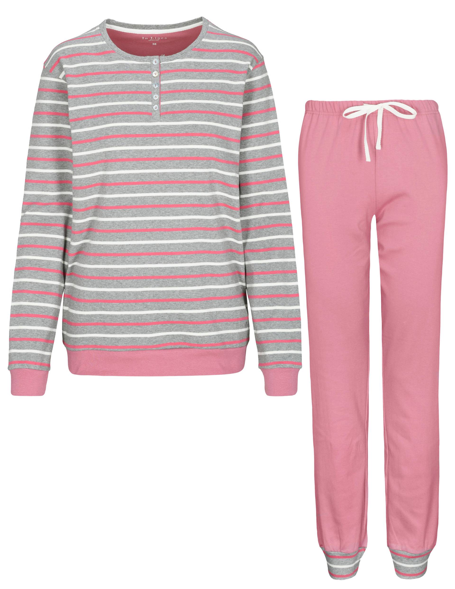IN LINEA - Da.-Pyjama Interlock anthra stripe - Gr. - 46 von IN LINEA