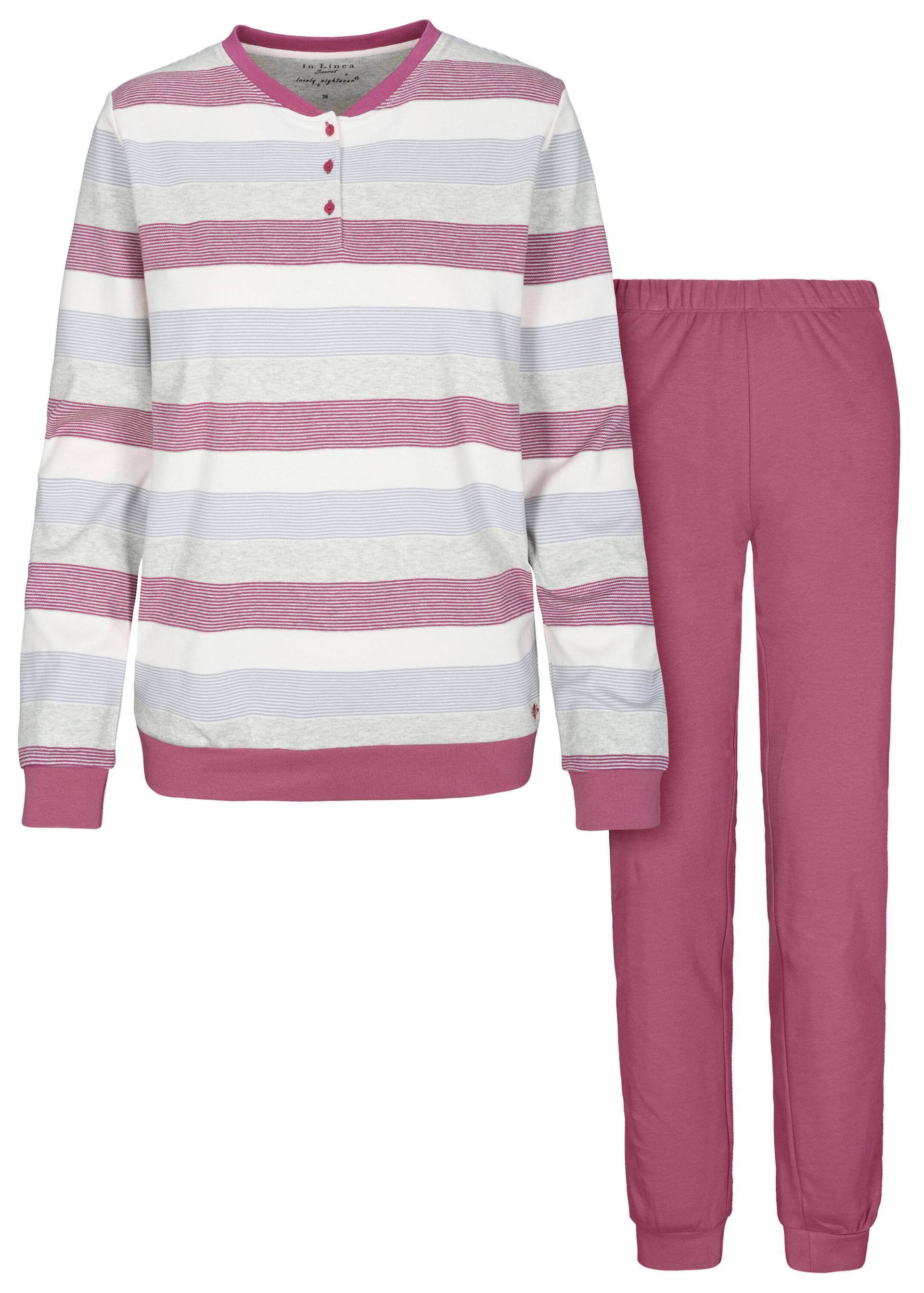 IN LINEA - Da.-Pyjama Interlock jam stripe - Gr. - 46 von IN LINEA