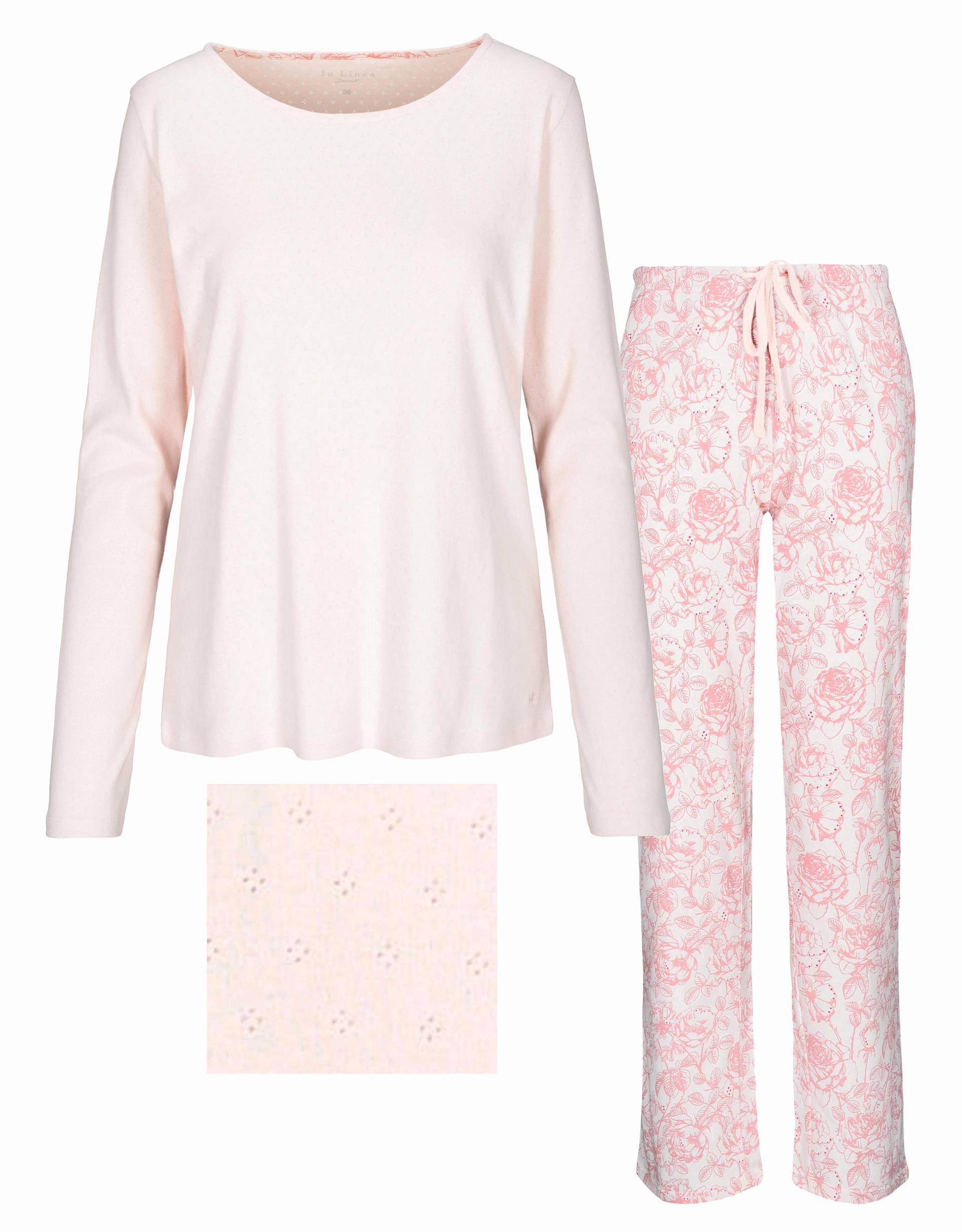 IN LINEA - Da.-Pyjama Pointelle pearl ajour print - Gr. - 50 von IN LINEA