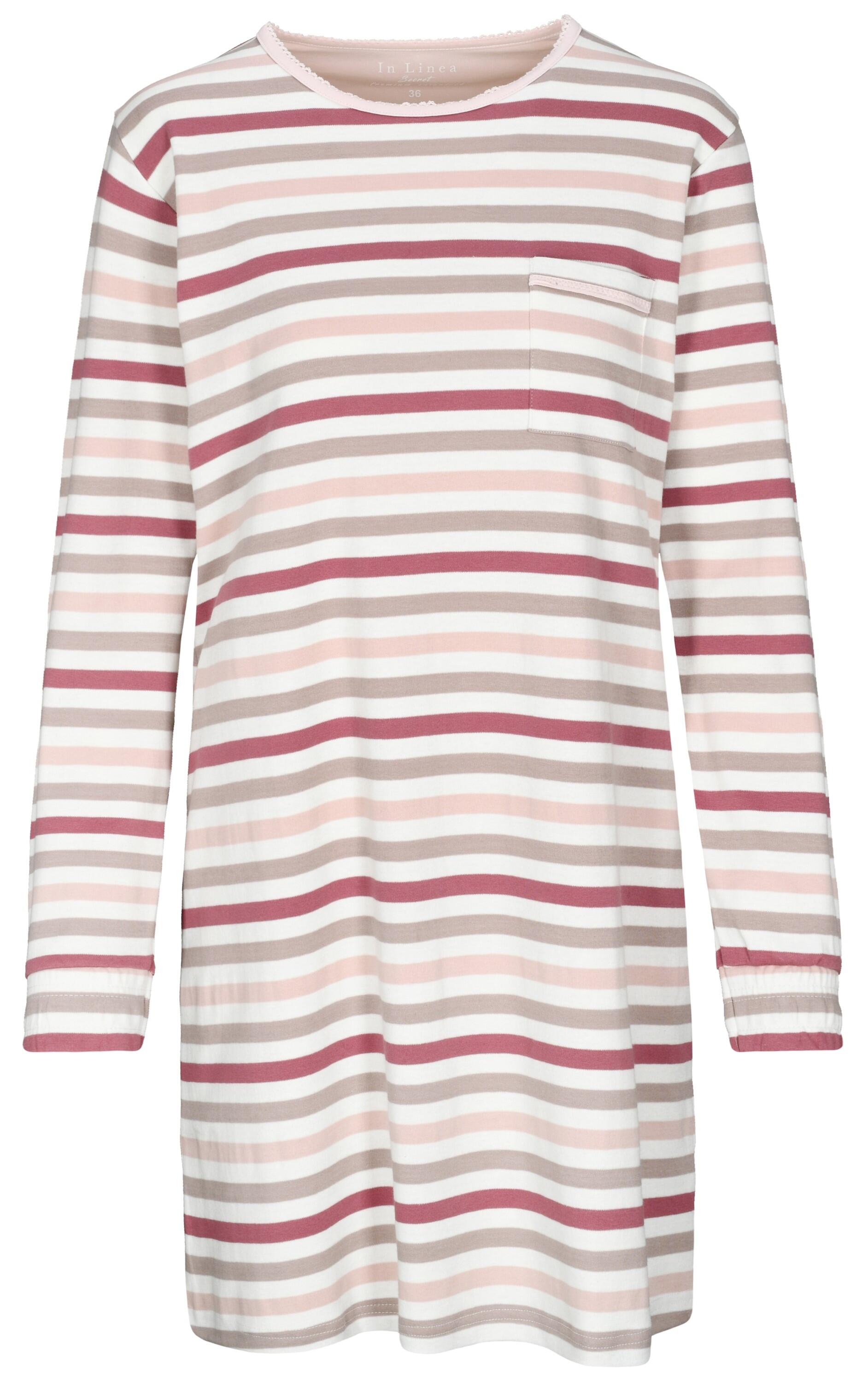 IN LINEA - Da.-Sleepshirt Feininterlock ecru stripe - Gr. - 40 von IN LINEA