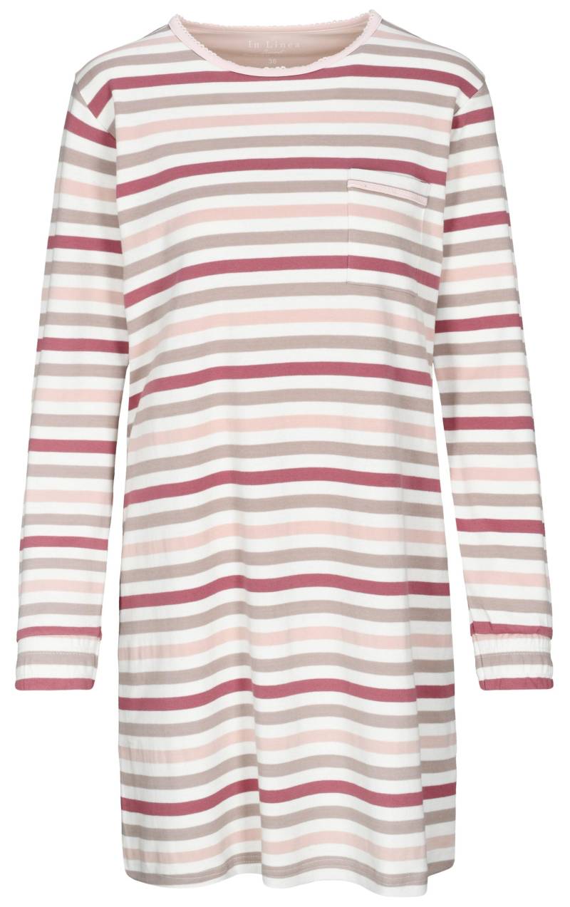 IN LINEA - Da.-Sleepshirt Feininterlock ecru stripe - Gr. - 44 von IN LINEA