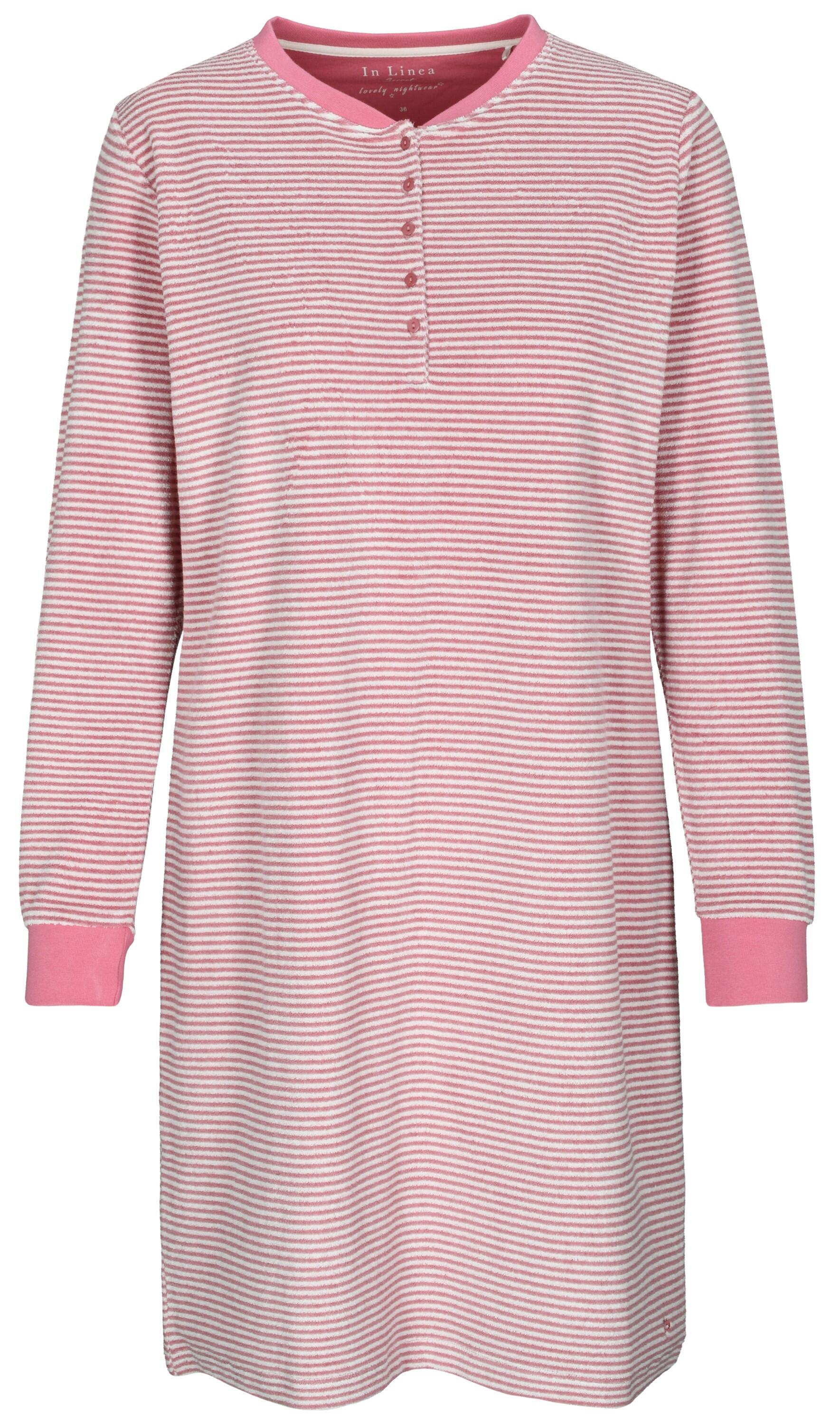 IN LINEA - Da.-Sleepshirt Frottee rosewood/blush - Gr. - 42 von IN LINEA