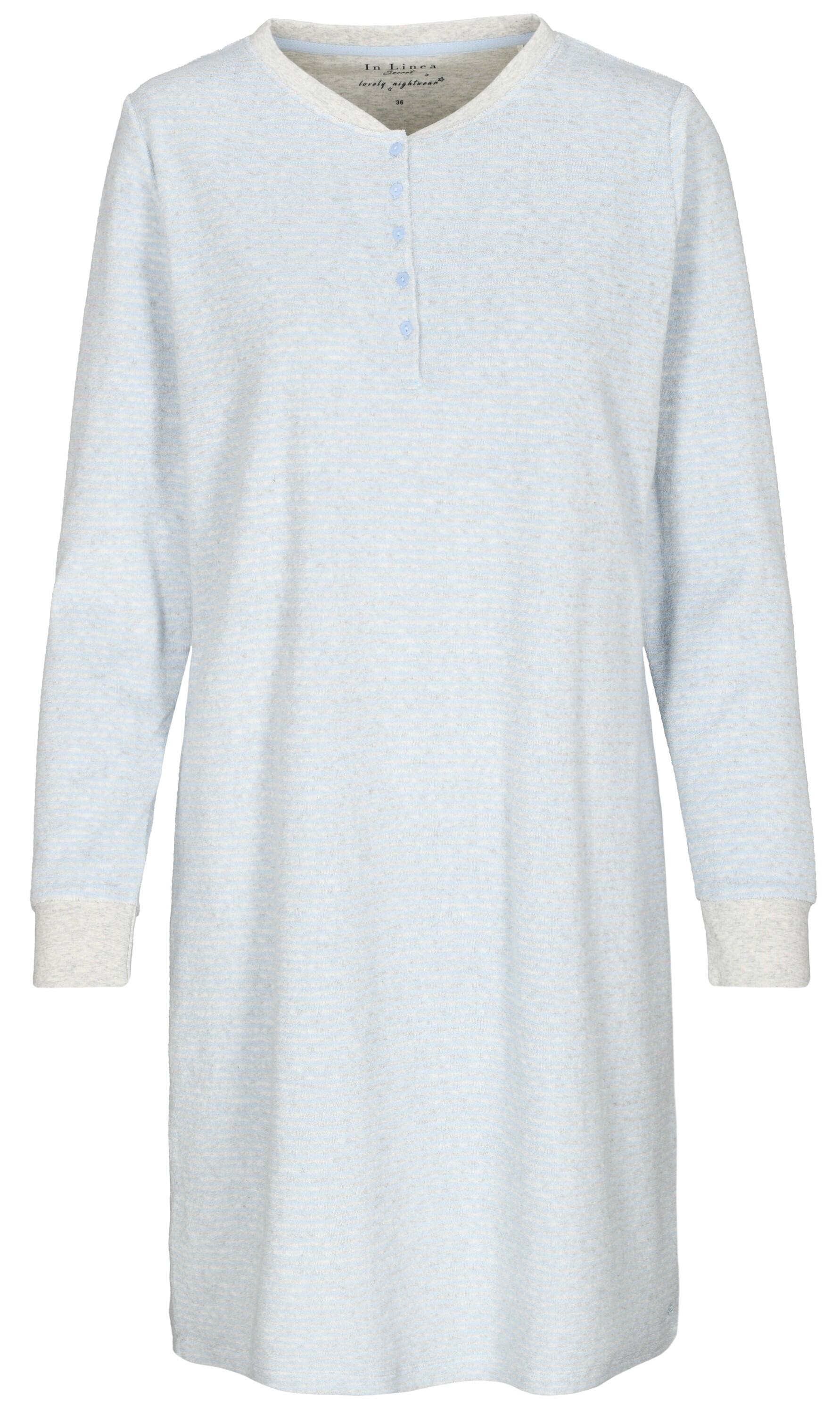 IN LINEA - Da.-Sleepshirt Frottee softblue/silver - Gr. - 44 von IN LINEA