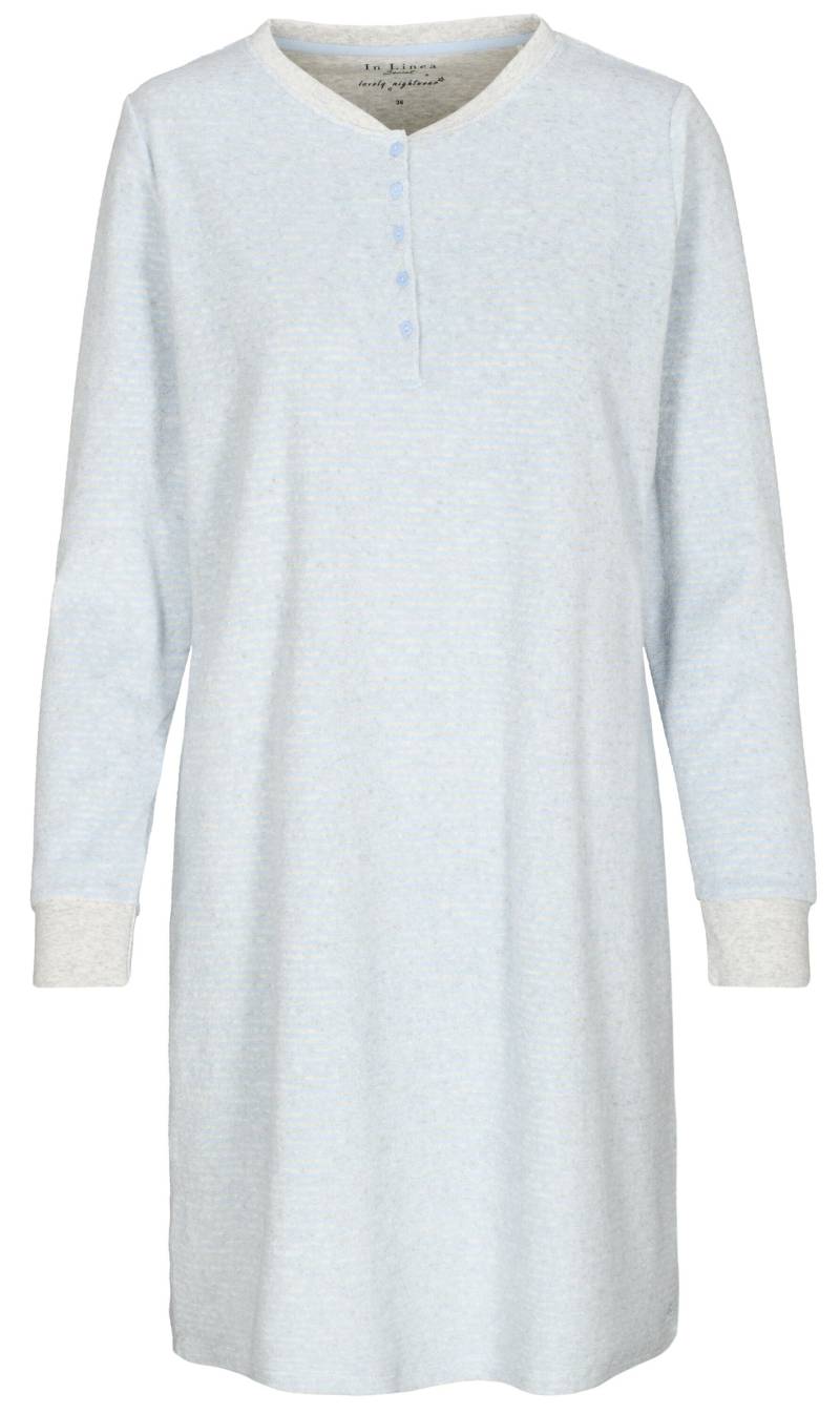 IN LINEA - Da.-Sleepshirt Frottee softblue/silver - Gr. - 48 von IN LINEA