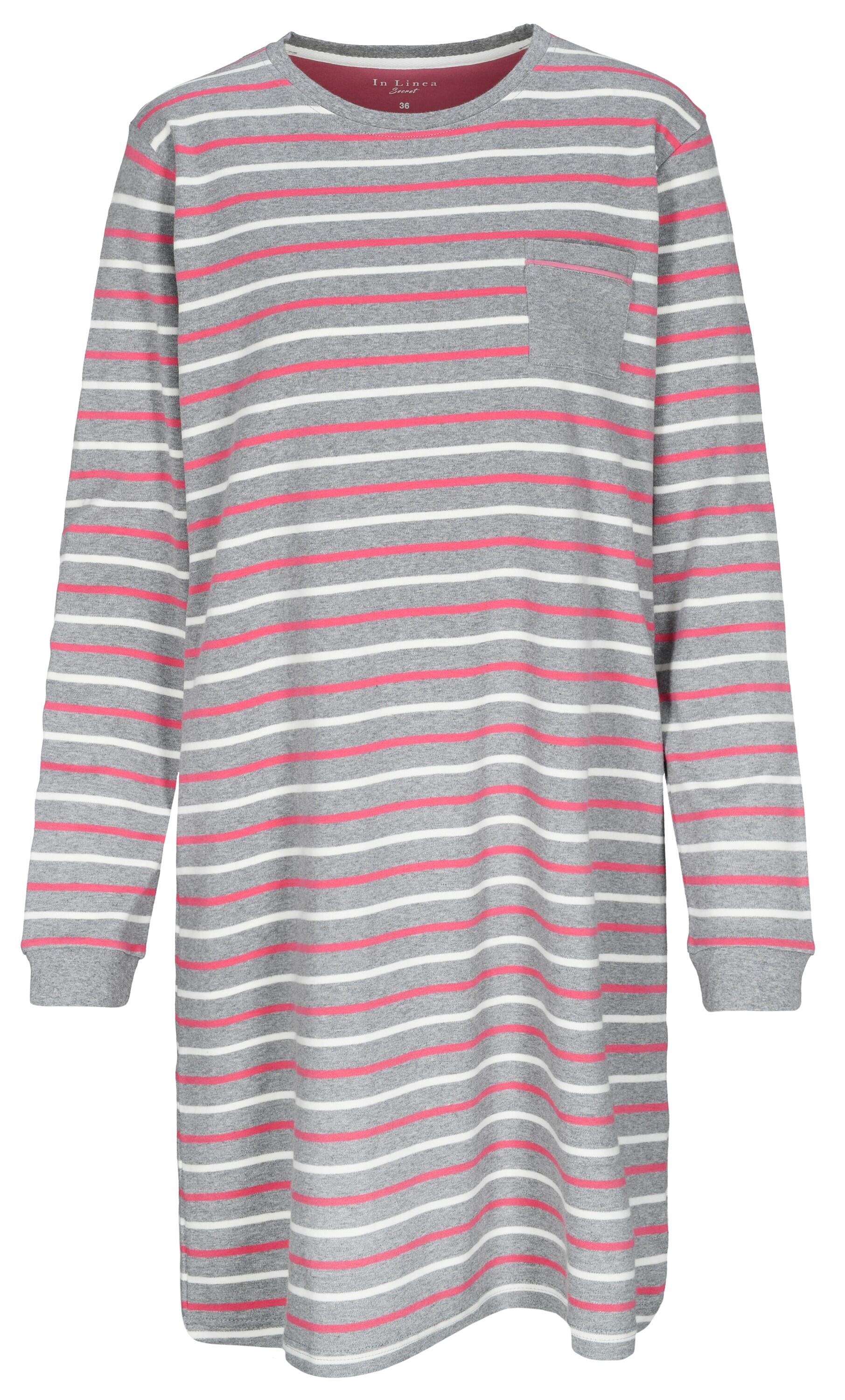 IN LINEA - Da.-Sleepshirt Interlock anthra stripe - Gr. - 38 von IN LINEA