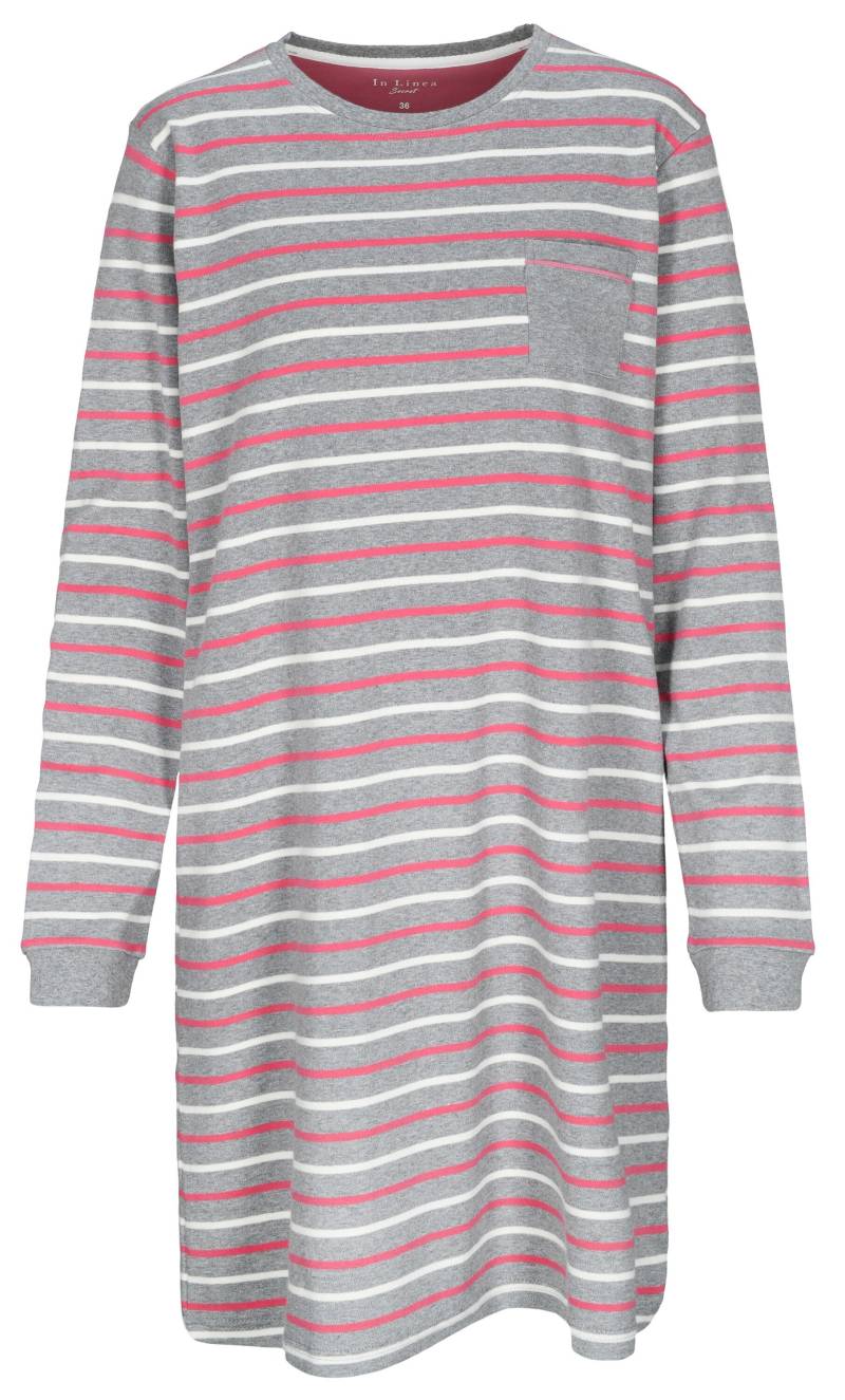 IN LINEA - Da.-Sleepshirt Interlock anthra stripe - Gr. - 44 von IN LINEA