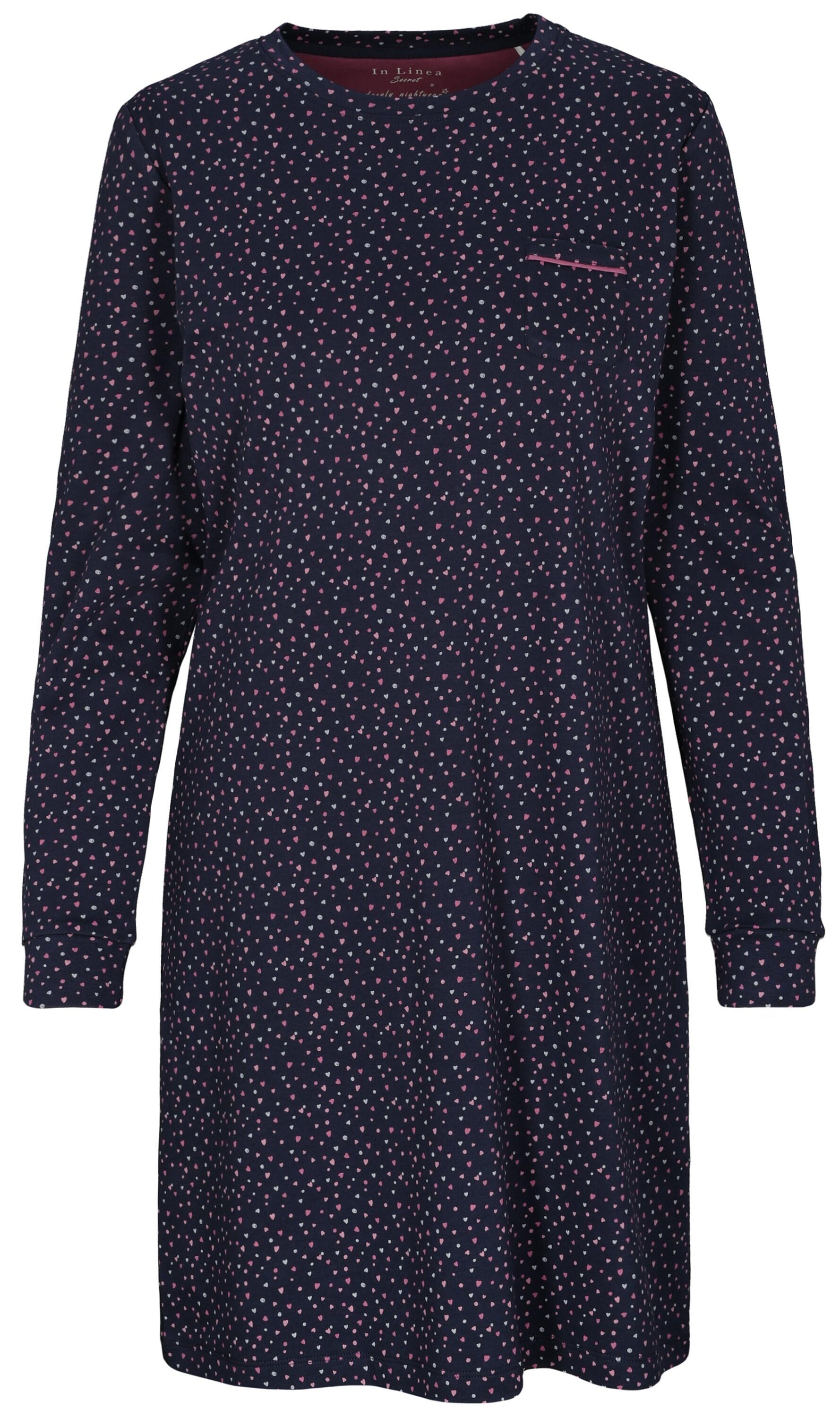 IN LINEA - Da.-Sleepshirt Interlock indigo hearts - Gr. - 44 von IN LINEA