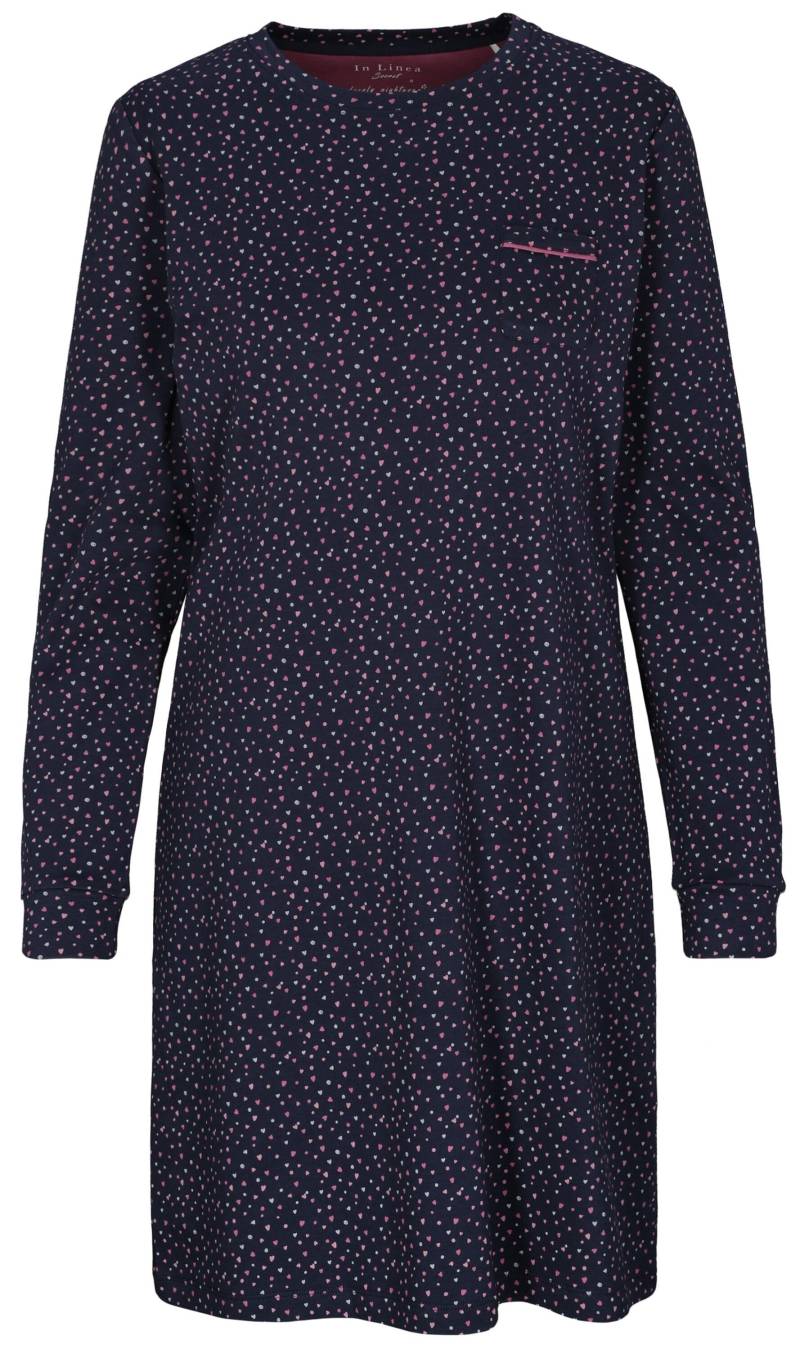 IN LINEA - Da.-Sleepshirt Interlock indigo hearts - Gr. - 50 von IN LINEA