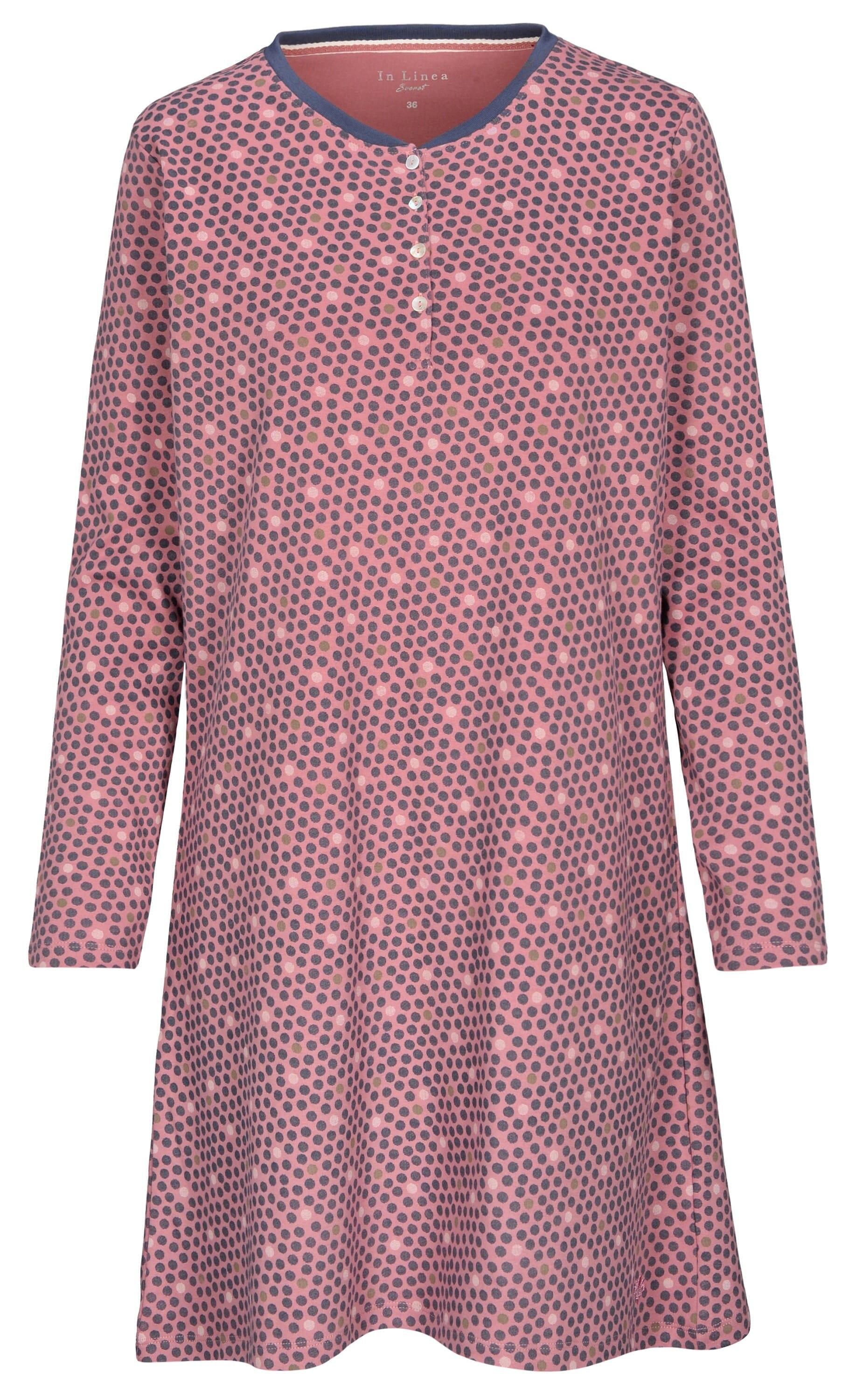 IN LINEA - Da.-Sleepshirt Interlock rosewood print - Gr. - 36 von IN LINEA