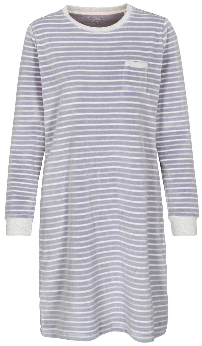 IN LINEA - Da.-Sleepshirt Velours silver stripe - Gr. - 46 von IN LINEA