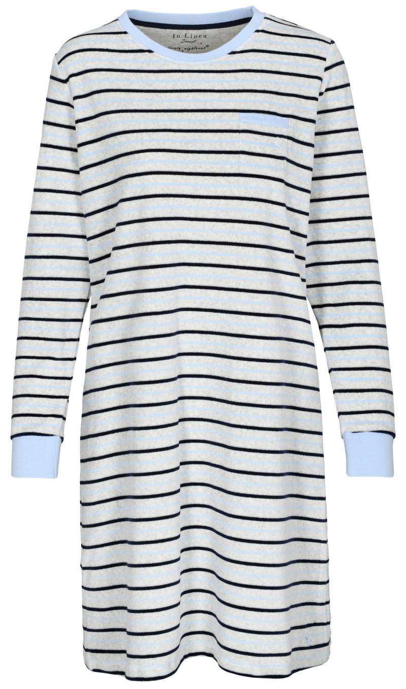 IN LINEA - Da.-Sleepshirt Velours softblue stripe - Gr. - 46 von IN LINEA