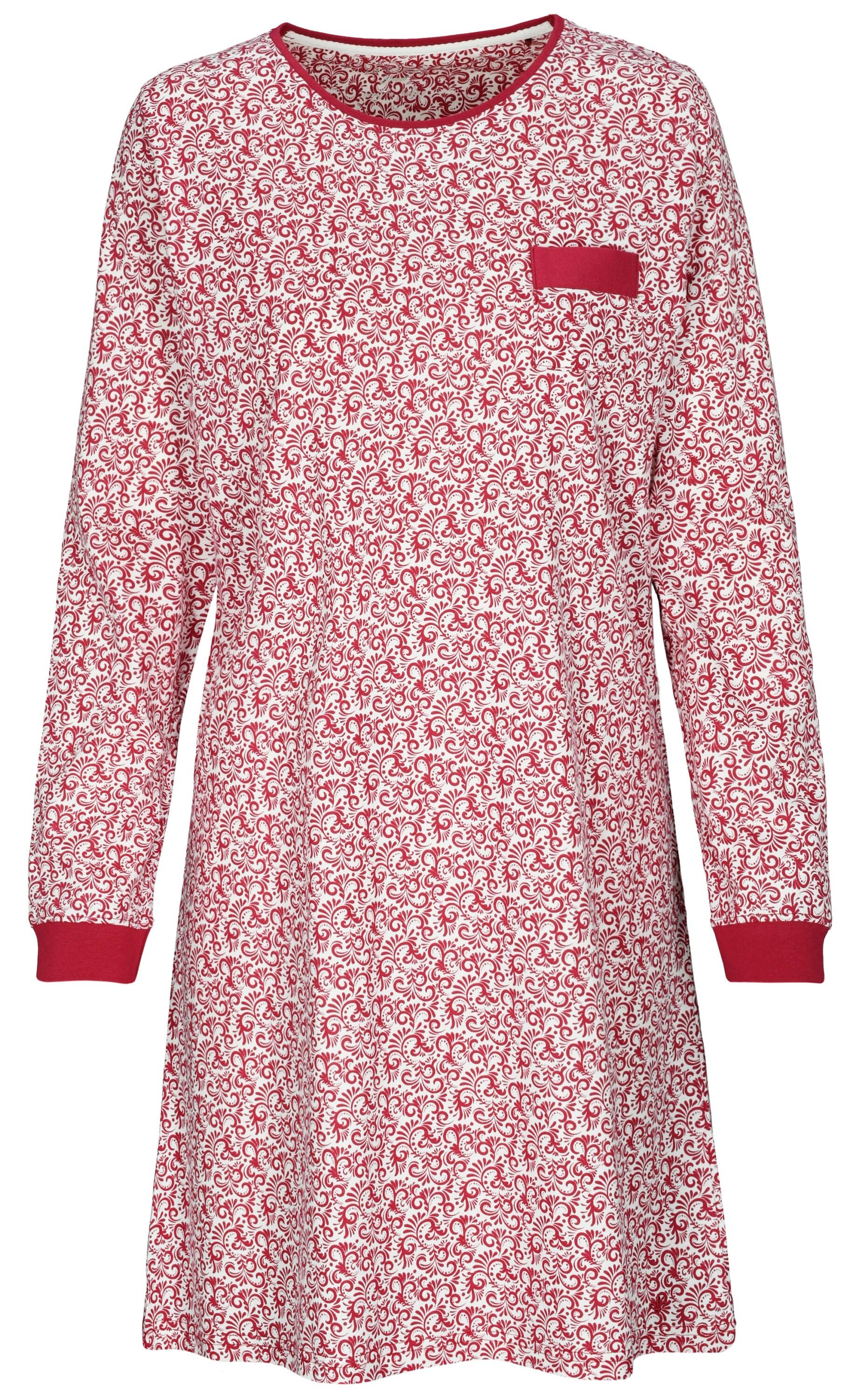 IN LINEA - Da.-Sleepshirt crimson floral - Gr. - 44 von IN LINEA