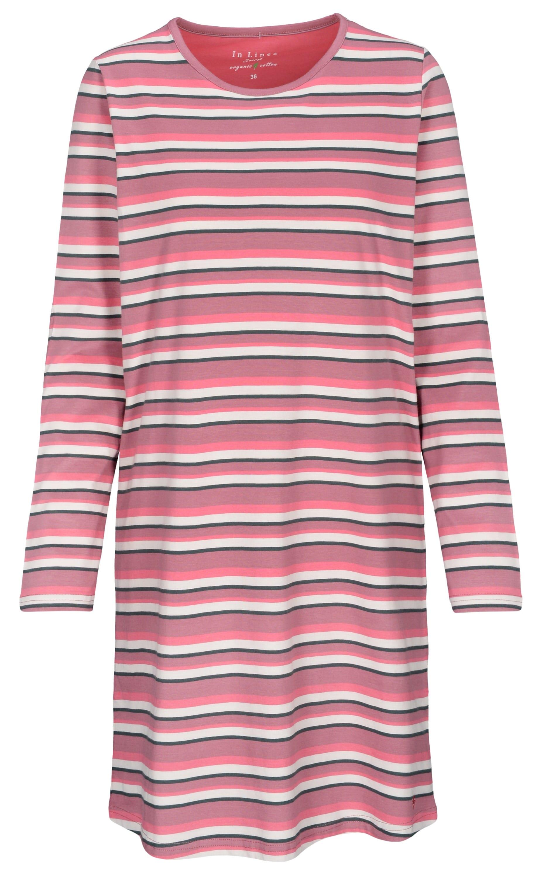 IN LINEA - Da.-Sleepshirt lipstick stripe - Gr. - 44 von IN LINEA