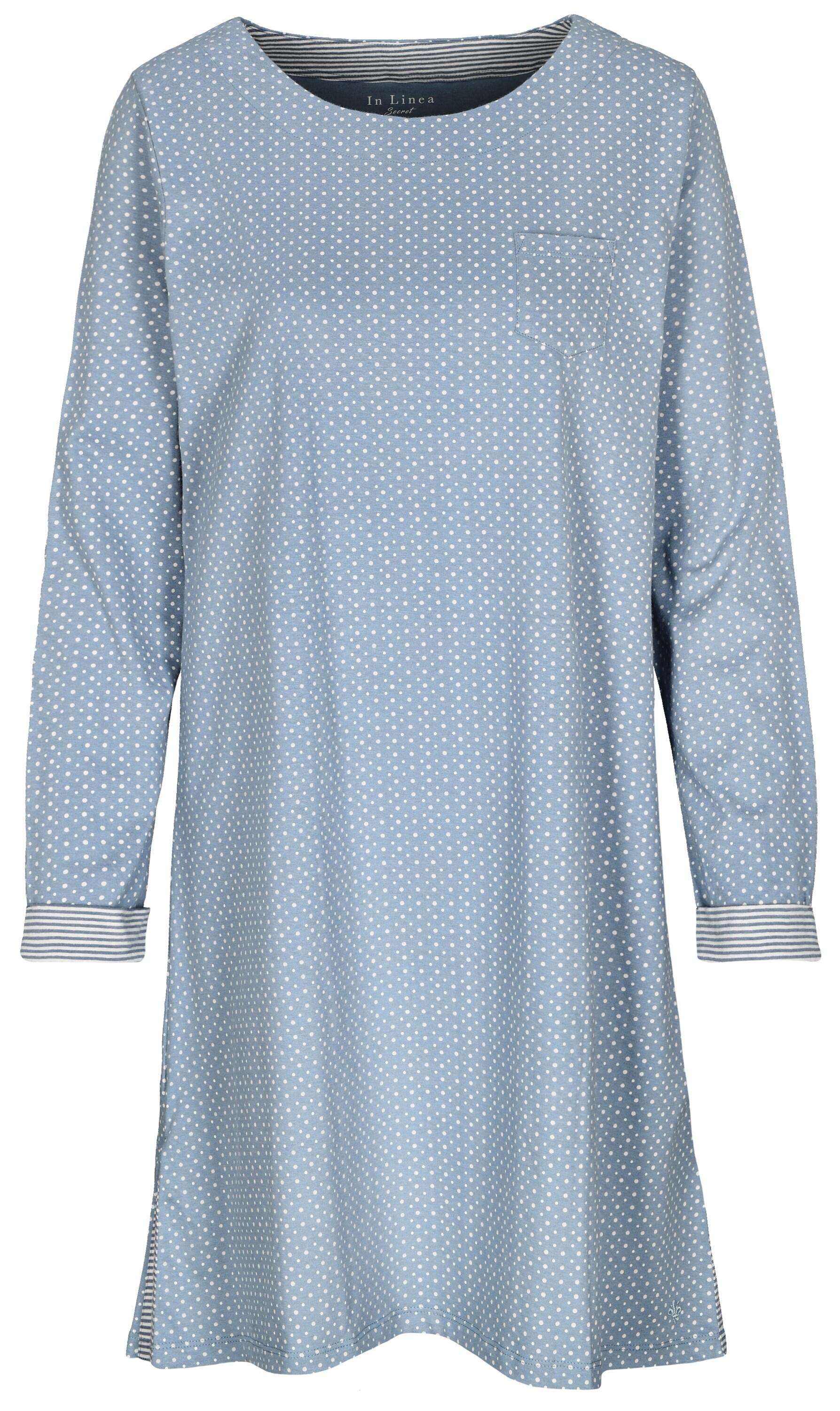IN LINEA - Da.-Sleepshirt samtweich denim dots - Gr. - 42 von IN LINEA