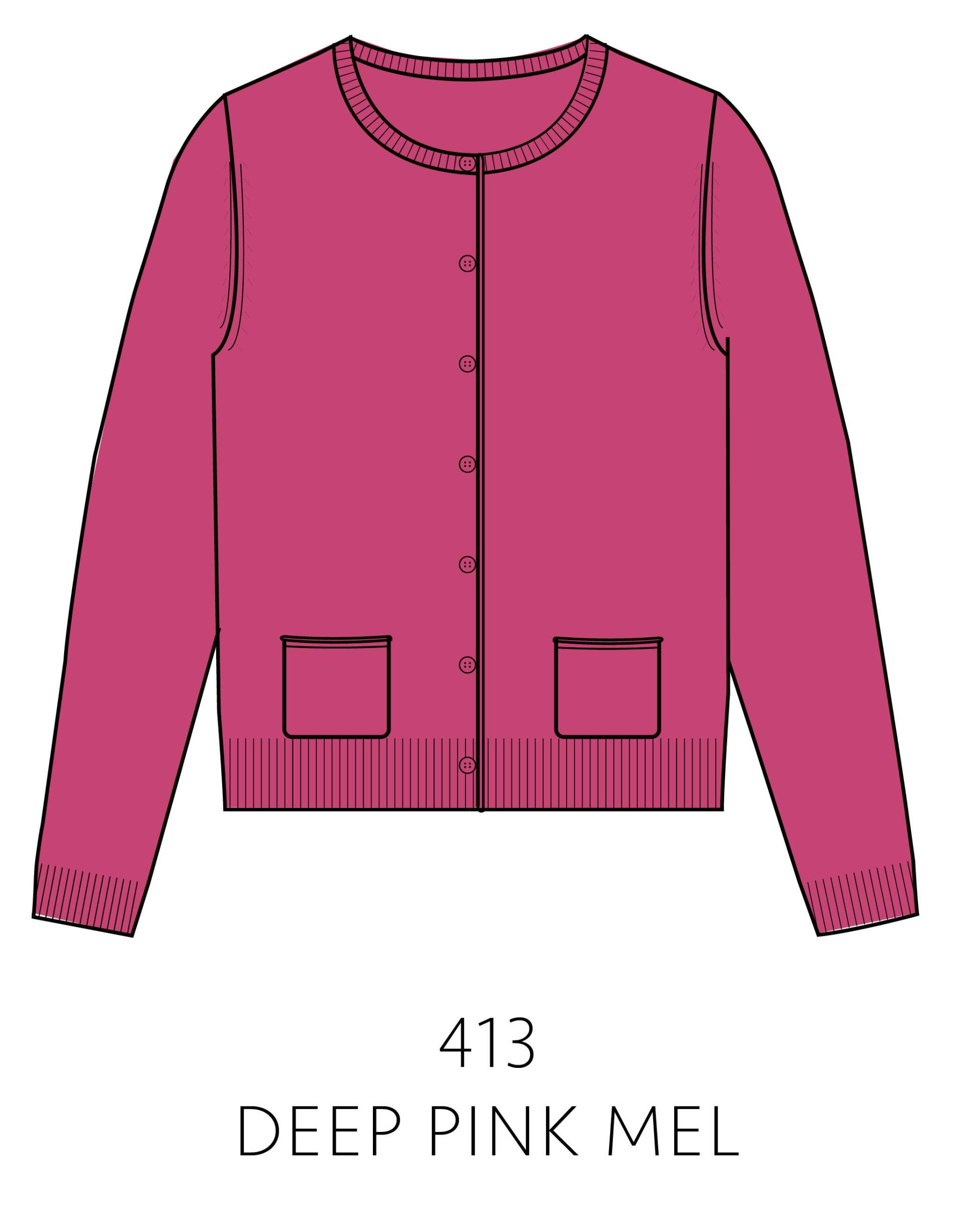 IN LINEA - NOS Cardigan, Rundhals 413 deep pink mel. - Gr. - 38 von IN LINEA