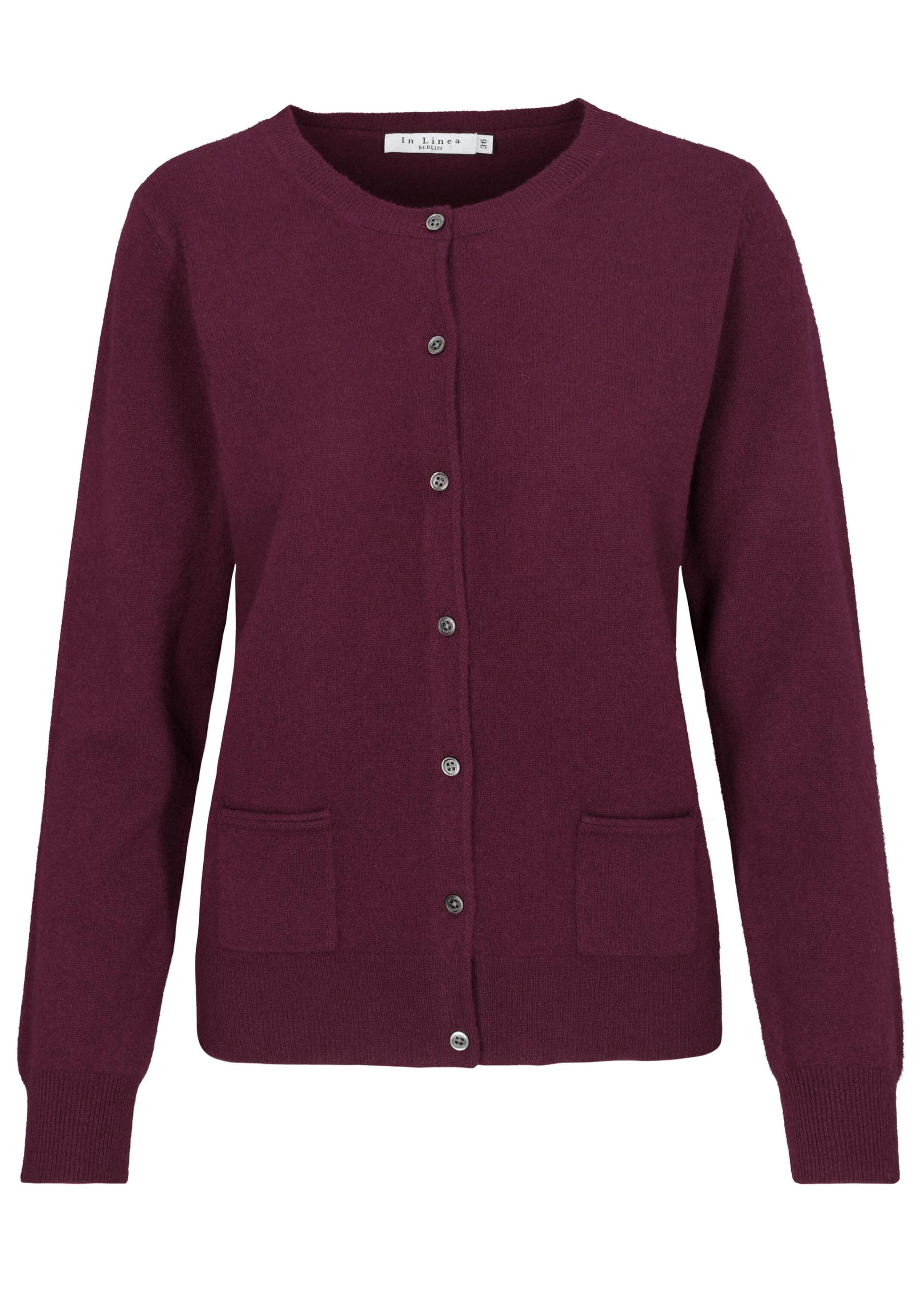 IN LINEA - NOS Cardigan, Rundhals 448 cherry - Gr. - 42 von IN LINEA