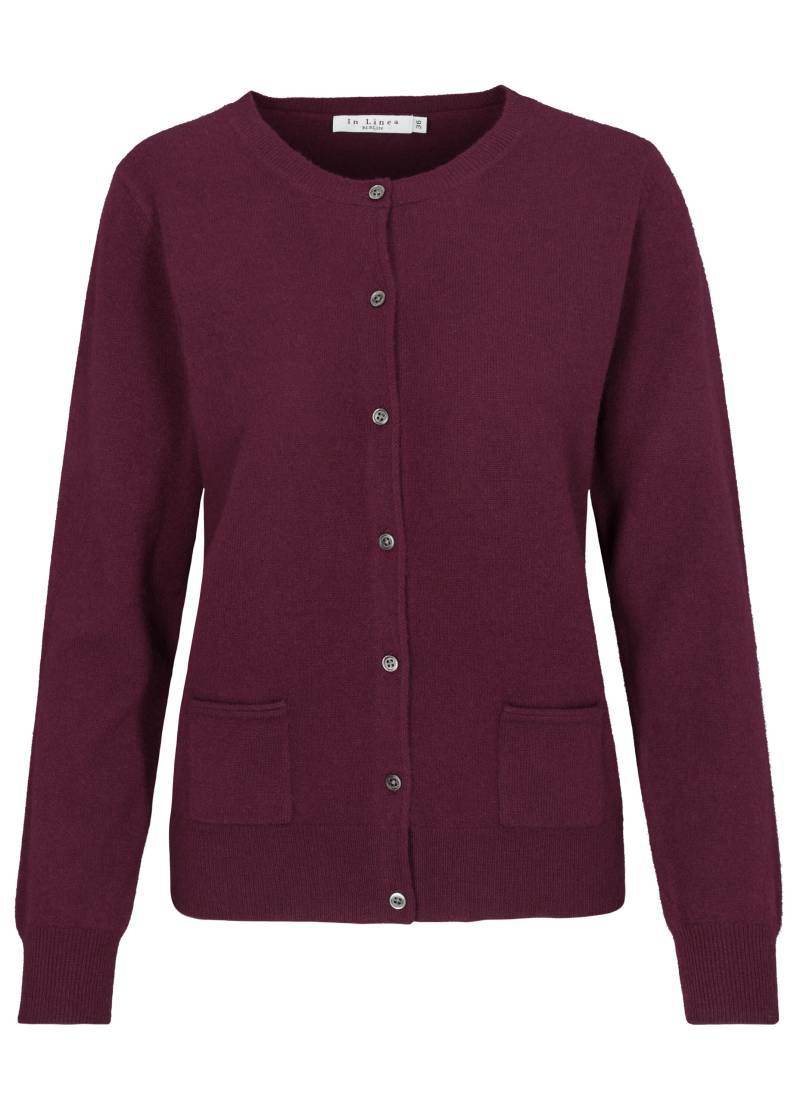 IN LINEA - NOS Cardigan, Rundhals 448 cherry - Gr. - 44 von IN LINEA