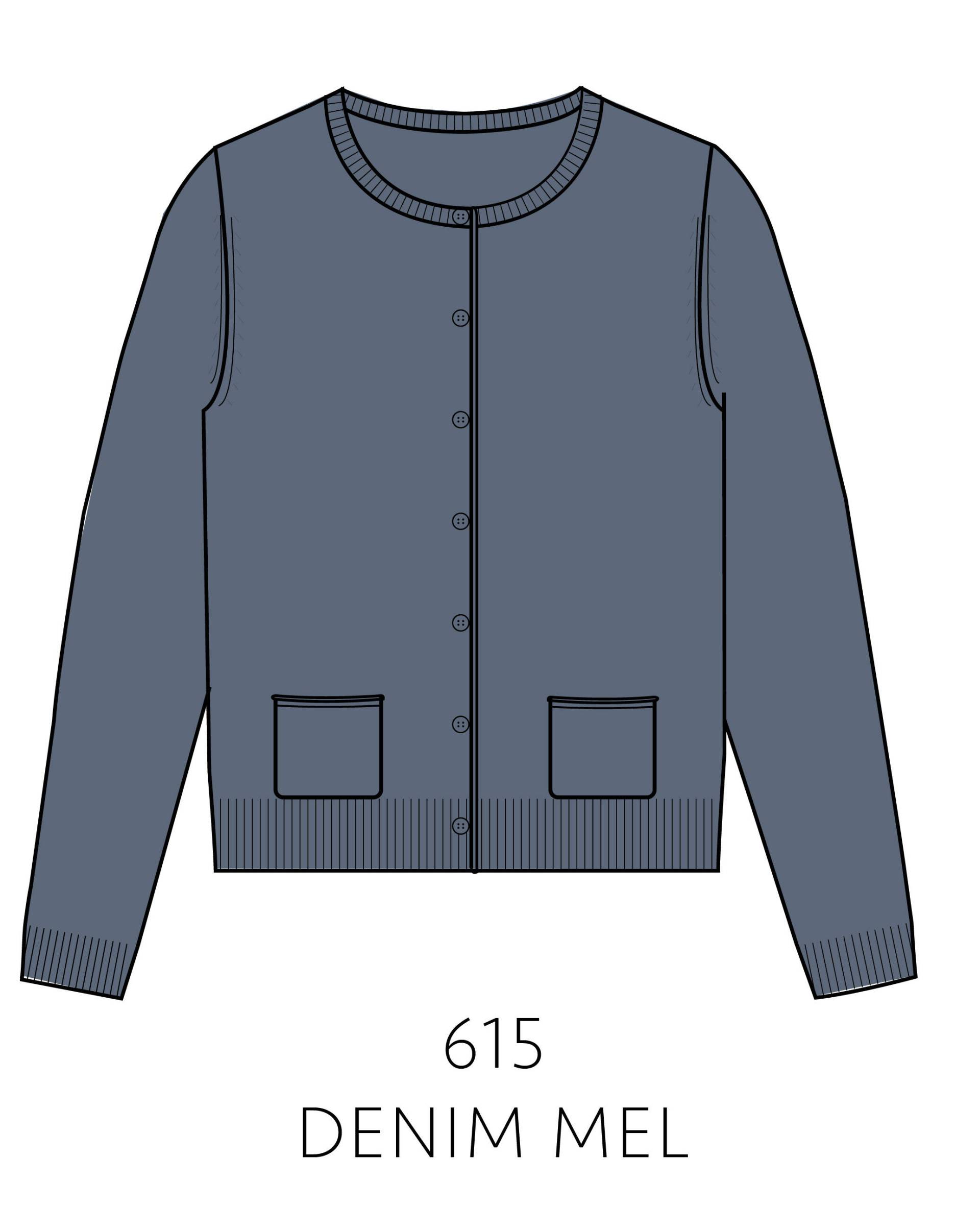IN LINEA - NOS Cardigan, Rundhals 615 denim mel. - Gr. - 38 von IN LINEA