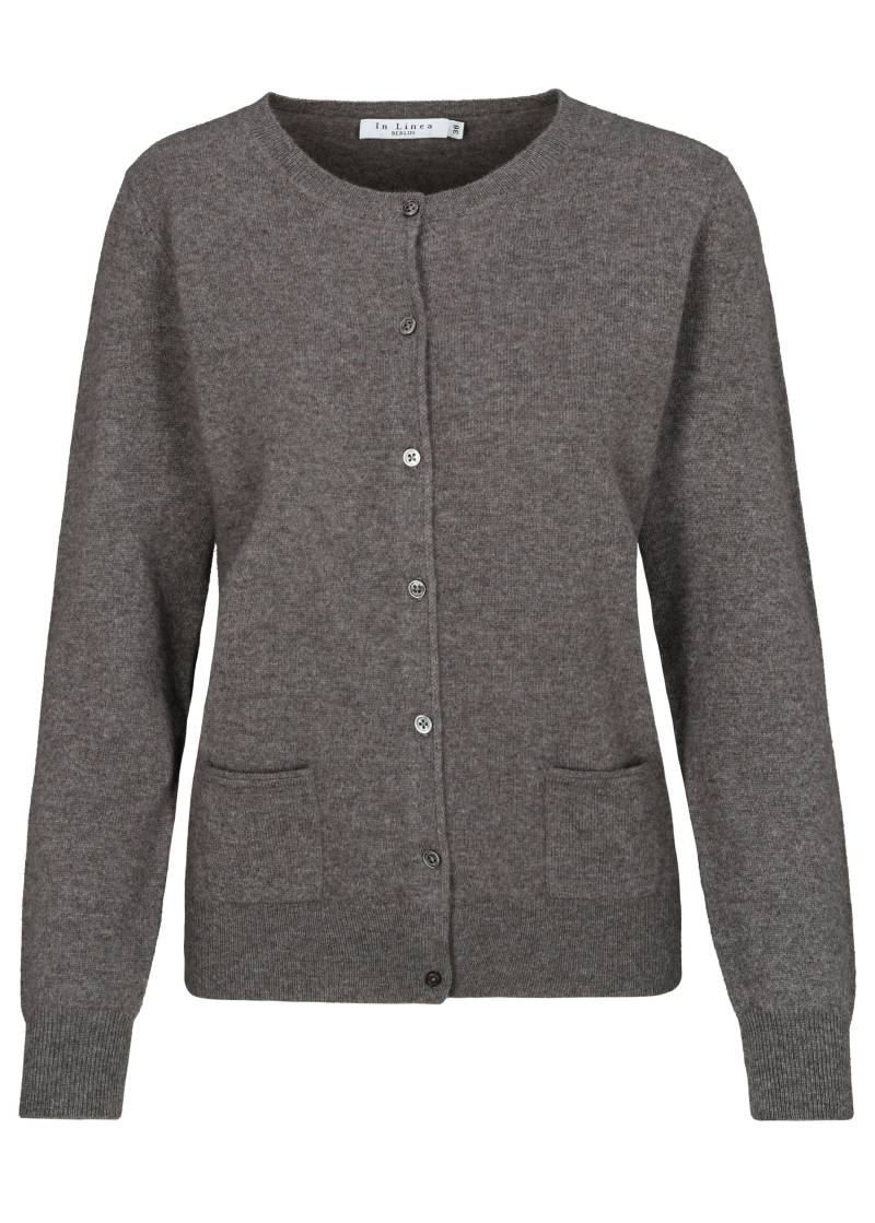 IN LINEA - NOS Cardigan, Rundhals 706 taupe mel. - Gr. - 42 von IN LINEA