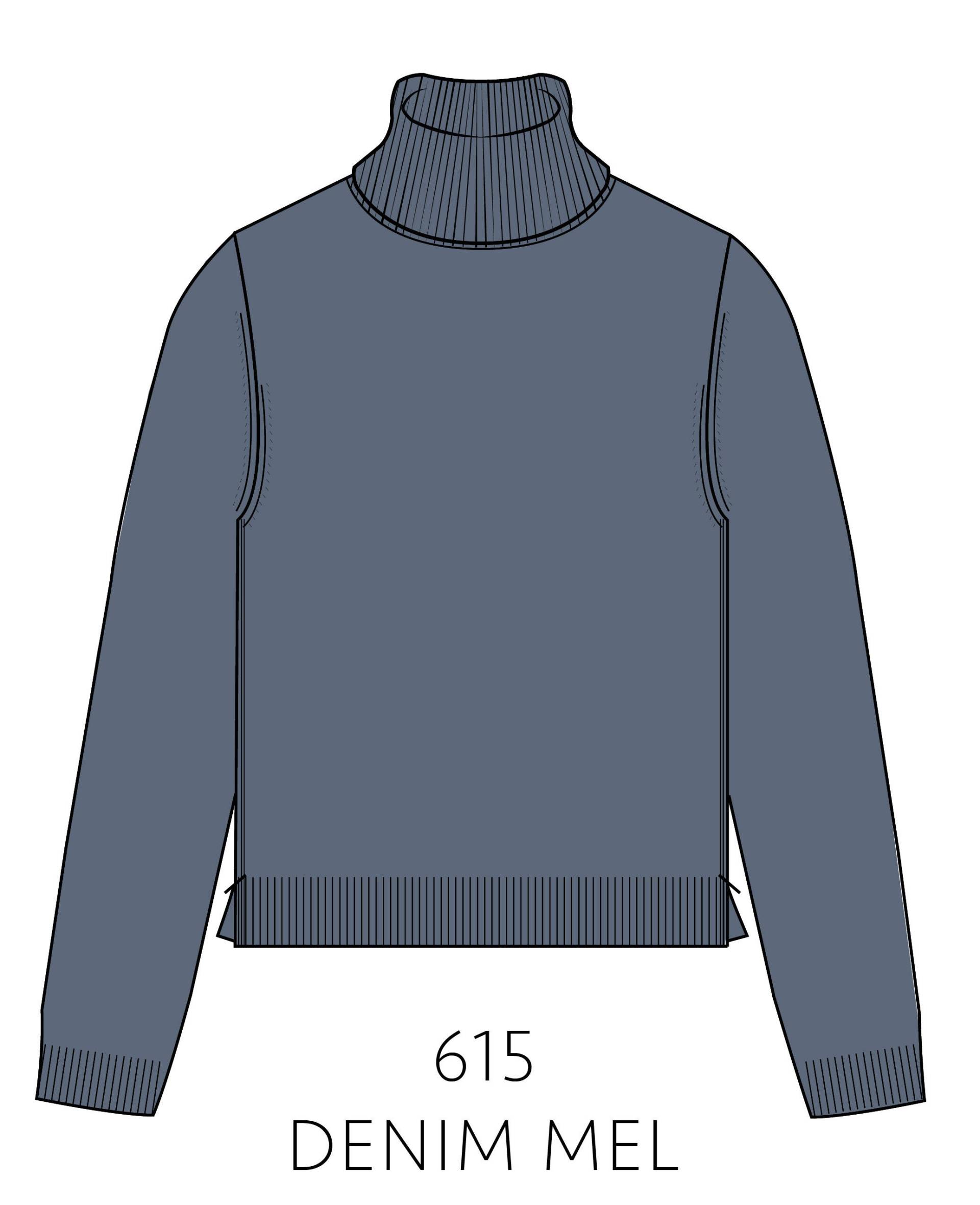 IN LINEA - NOS Pullover, Rollkragen 615 denim mel. - Gr. - 48 von IN LINEA