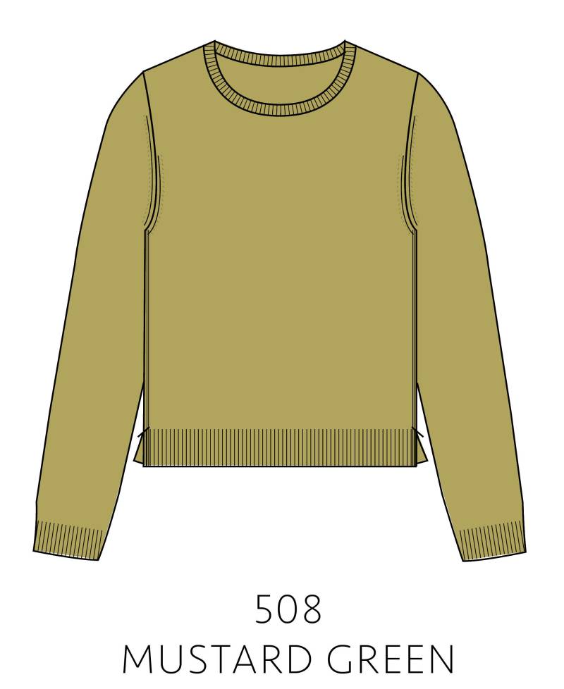 IN LINEA - NOS Pullover, Rundhals 508 mustard green - Gr. - 38 von IN LINEA