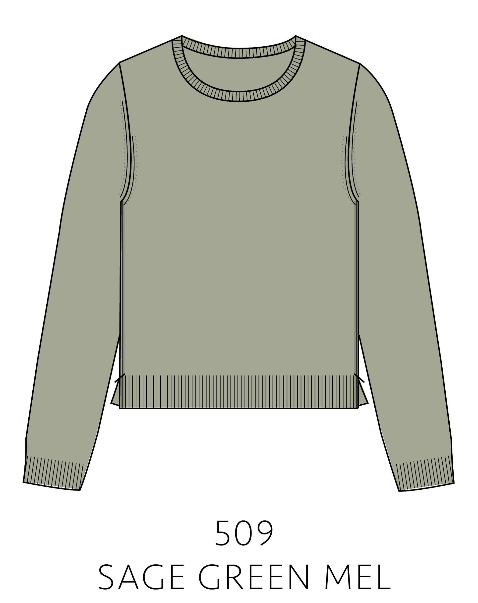 IN LINEA - NOS Pullover, Rundhals 509 sage green mel. - Gr. - 38 von IN LINEA