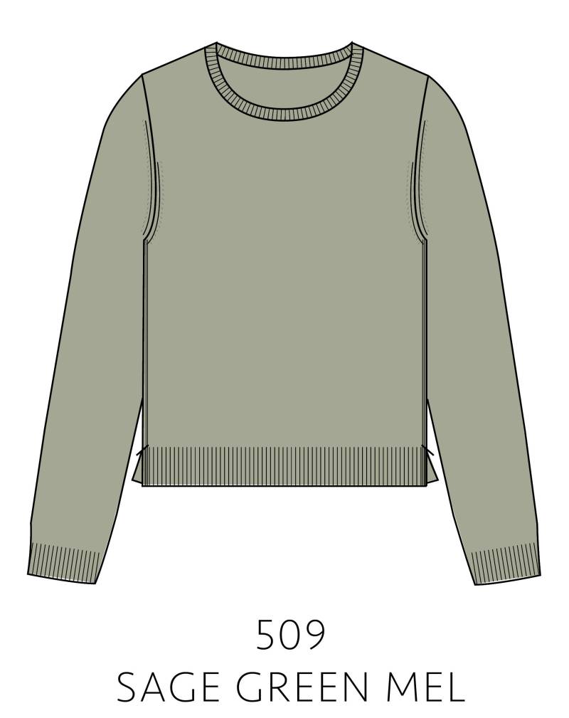 IN LINEA - NOS Pullover, Rundhals 509 sage green mel. - Gr. - 38 von IN LINEA