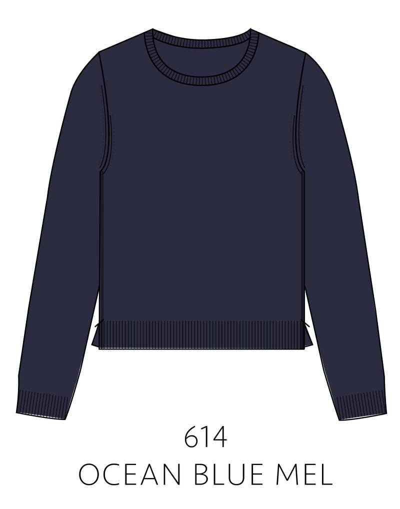 IN LINEA - NOS Pullover, Rundhals 614 ocean blue mel. - Gr. - 36 von IN LINEA